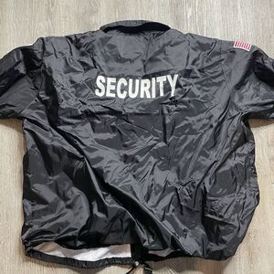 National Patrol Black Security Windbreaker Jacket 4XL Snap Button Pockets
